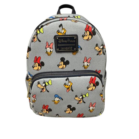 Loungefly Handbags - Disney Parks Loungefly Mickey Mouse Fabulous 5 Faces Denim Mini Backpack - NWT